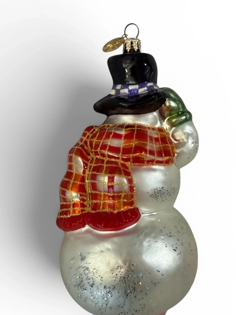 Hand-Painted Glass Snowman Ornament Chilly SweeperChristopher Radko C
